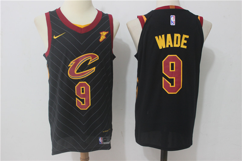 Men Cleveland Cavaliers #9 Dwyane Wade Black New Nike Season NBA Jerseys